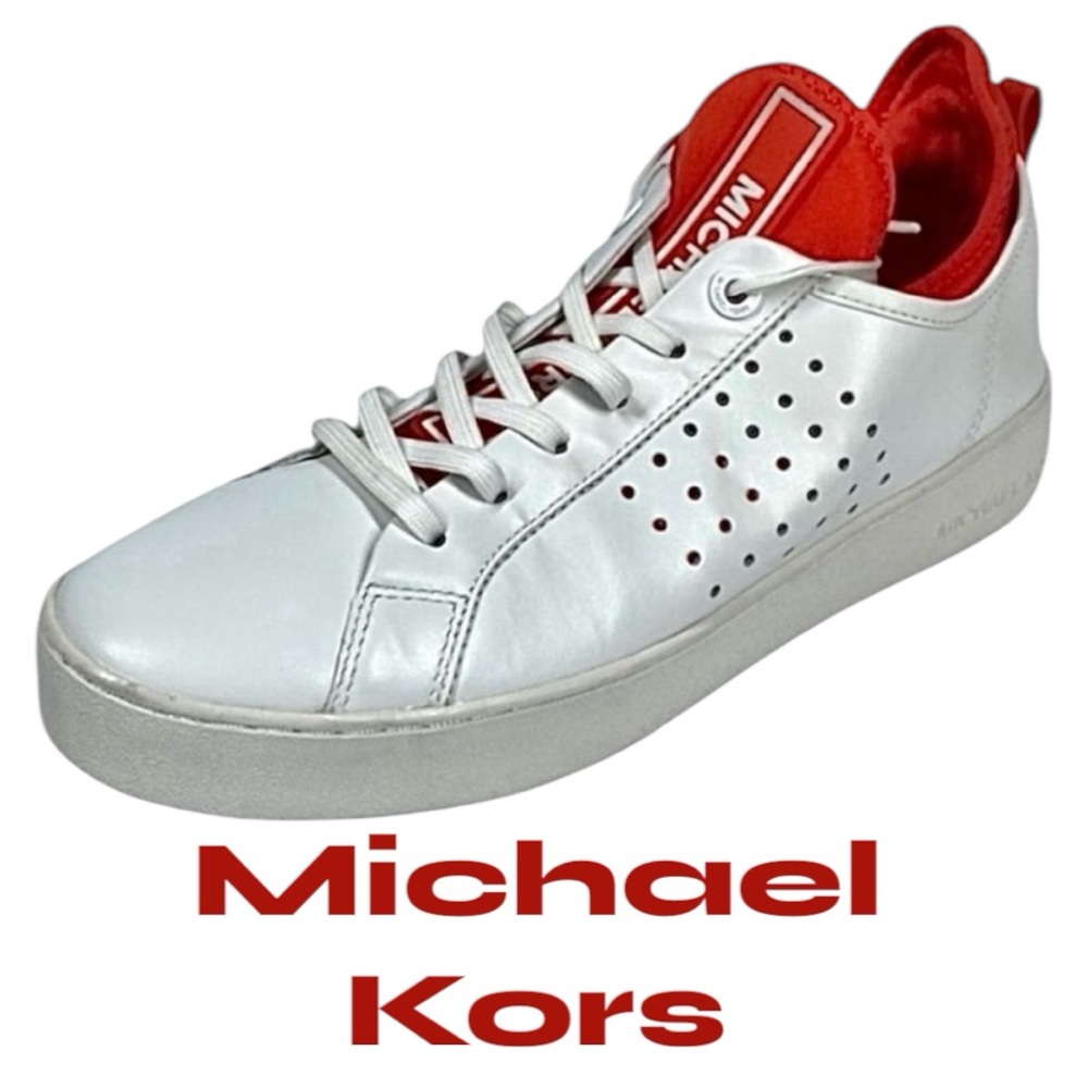 Michael Kors Ace Sneakers Womens Size 10M White Leather Scuba Designer